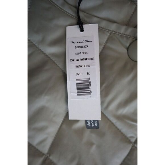 Michael Stars SFDQL27X Women Sz 3X LT Olive Sonnet Snap Front Quilted Coat - Picture 5 of 9